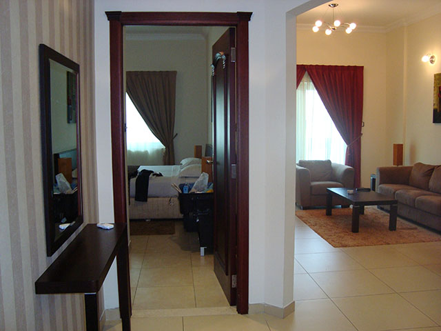 bedroom and living room abc suites dubai